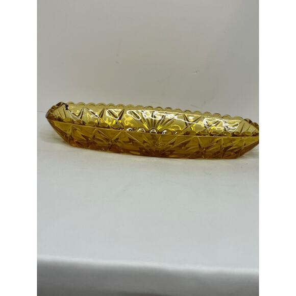 Vintage Amber 9 in Relish Dish - Picture 2 of 4